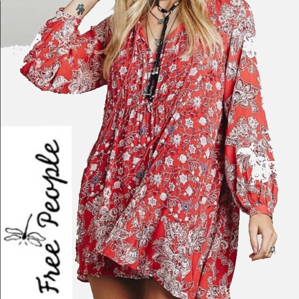 Free People Blood Orange Swing Dress